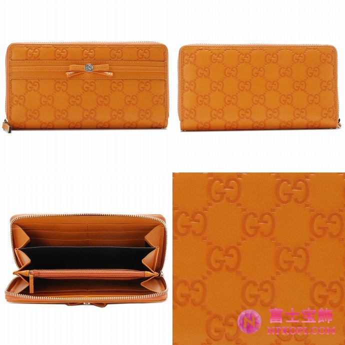 GUCCI/グッチ 2012年春夏新作MAYFAIRボウリボンラウンドファスナー長財布 257003 AA61G 7618 
